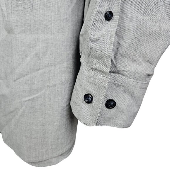 [g] George‎ Classic Fit Button-Up Shirt Men's Size 3XL Long Sleeve Oxford Gray - Picture 8 of 10